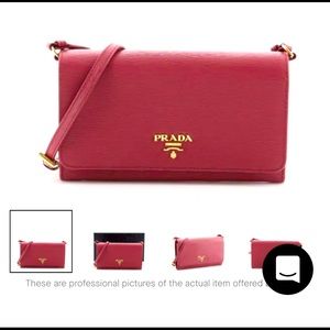 PRADA Saffiano Leather Wallet on Strap!